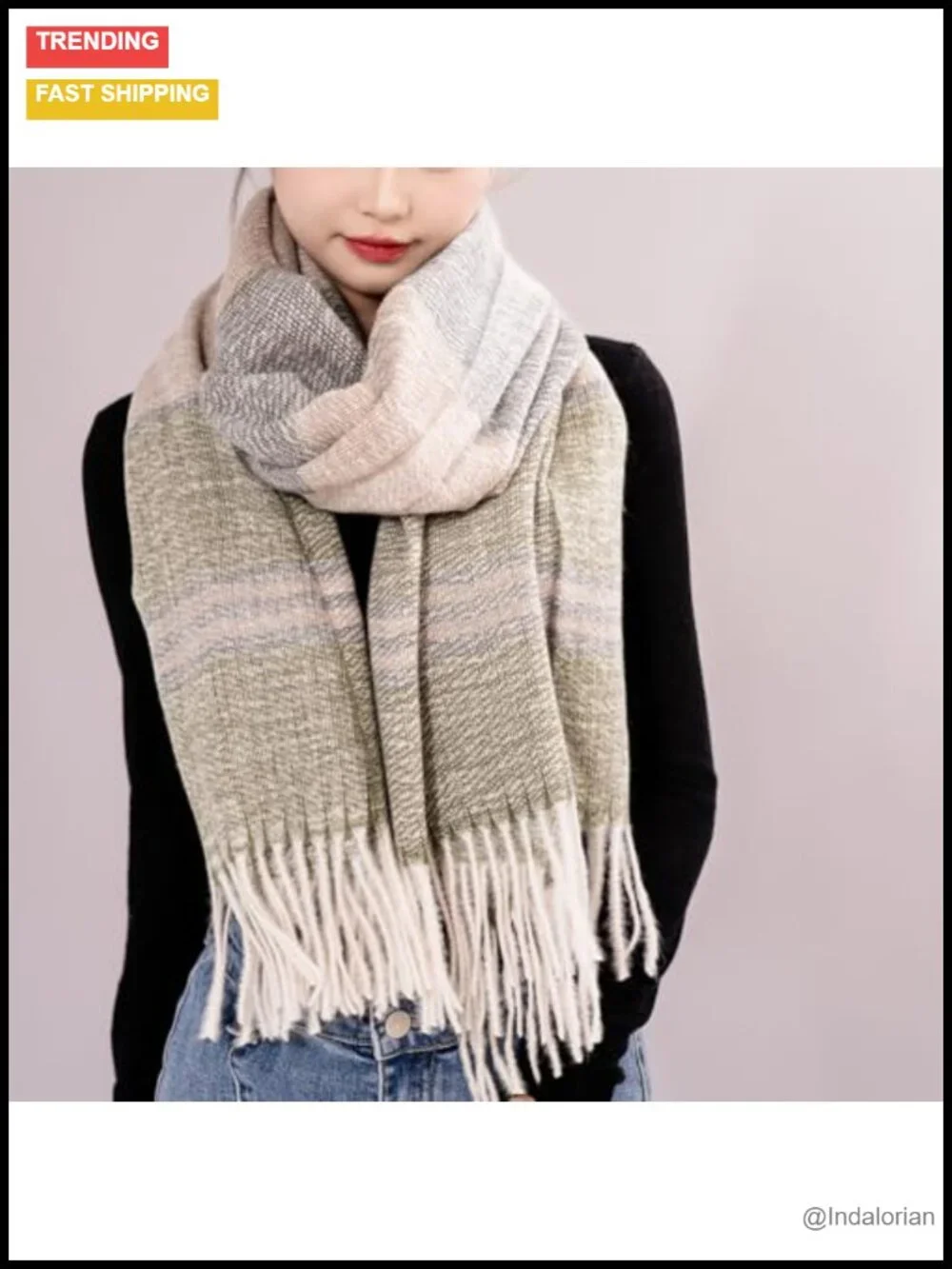 Large Soft Thick Shawls and Wraps Women's Warm Long Blanket Scarf Polyester